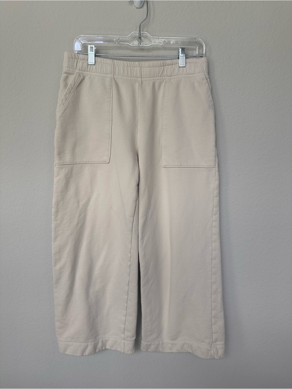 MATE the Label Wide Leg Organic Drawstring Sweatpants in Cream M